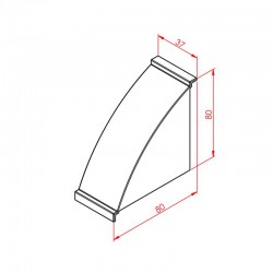 40x80 длинная крышка для углового кронштейна