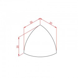 20x20 закругленная заглушка углового кронштейна