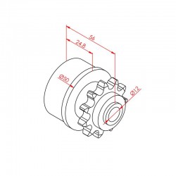 Ø 50 mm 1/2' колесо роликовой цепи (пластиковое)