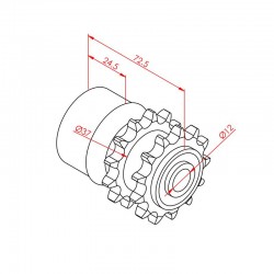 Ø 50 mm 1/2' зубчатое колесо (пластиковое) двойной роликовй цепи