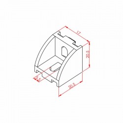 20x25 широкий угловой кронштейн