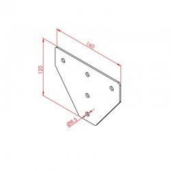 45x45 трехсторонняя соединительная пластина