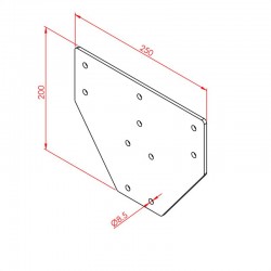 90x90 трехсторонняя соединительная пластина